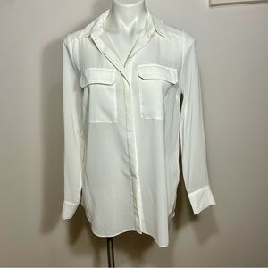 Longline Collard Shirt - white